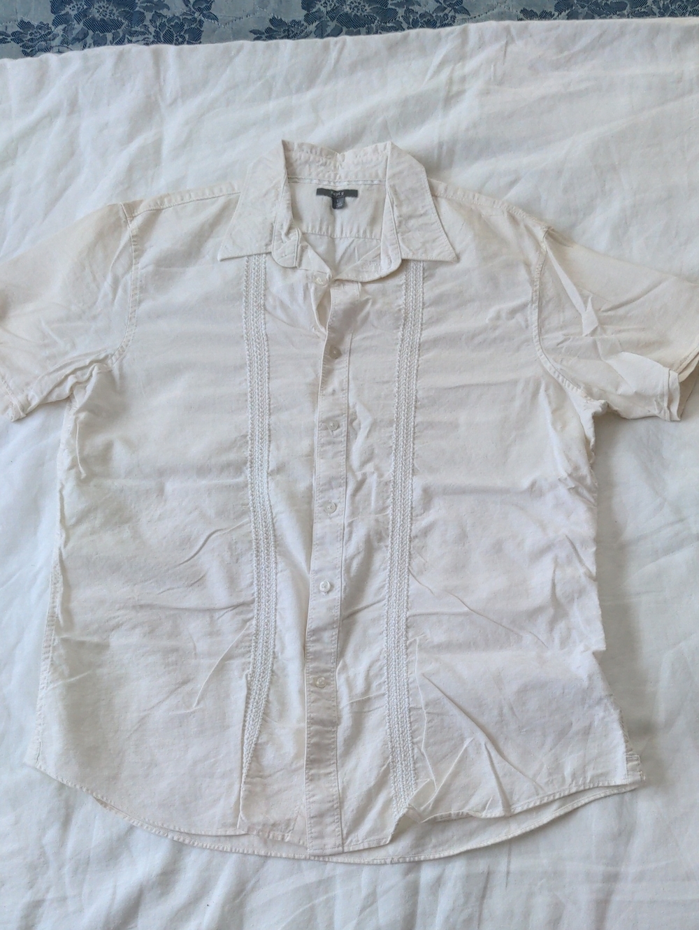 Apt 9 Linen Blend Short Sleeve Button Down Size Large